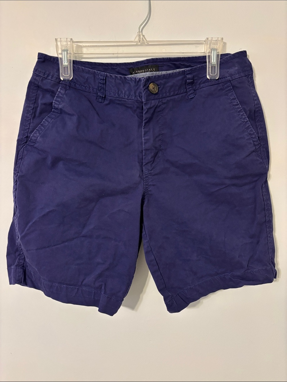 Aeropostale Men’s Blue Flat Front Cotton Shorts